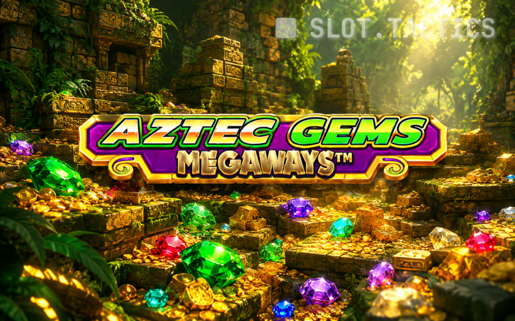 Aztec Gems Megaways slot card hero