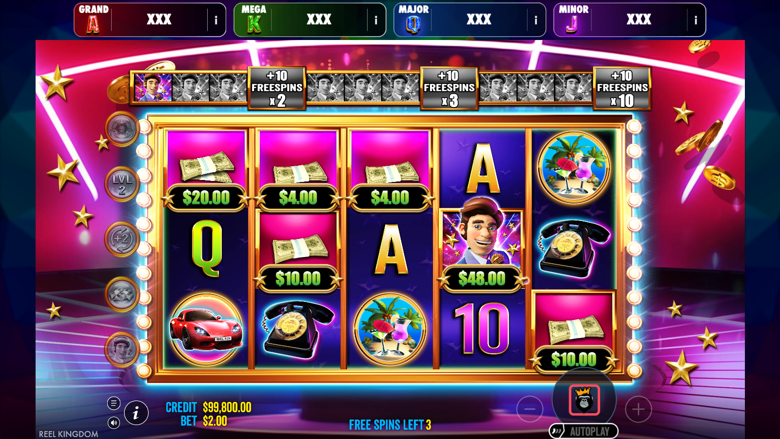 Free spins in Gameshow Party Jackpot Play with the host wild collecting the cash values on screen
