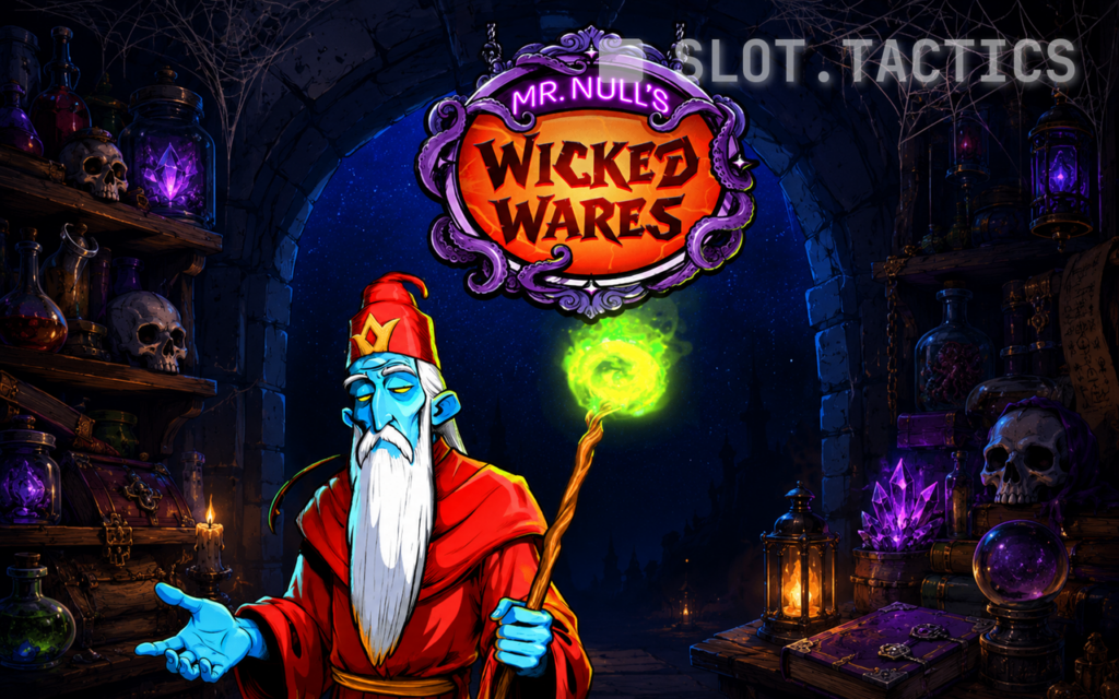 Mr Null's Wicked Wares hero card — Pragmatic Play cursed-curiosity-shop slot