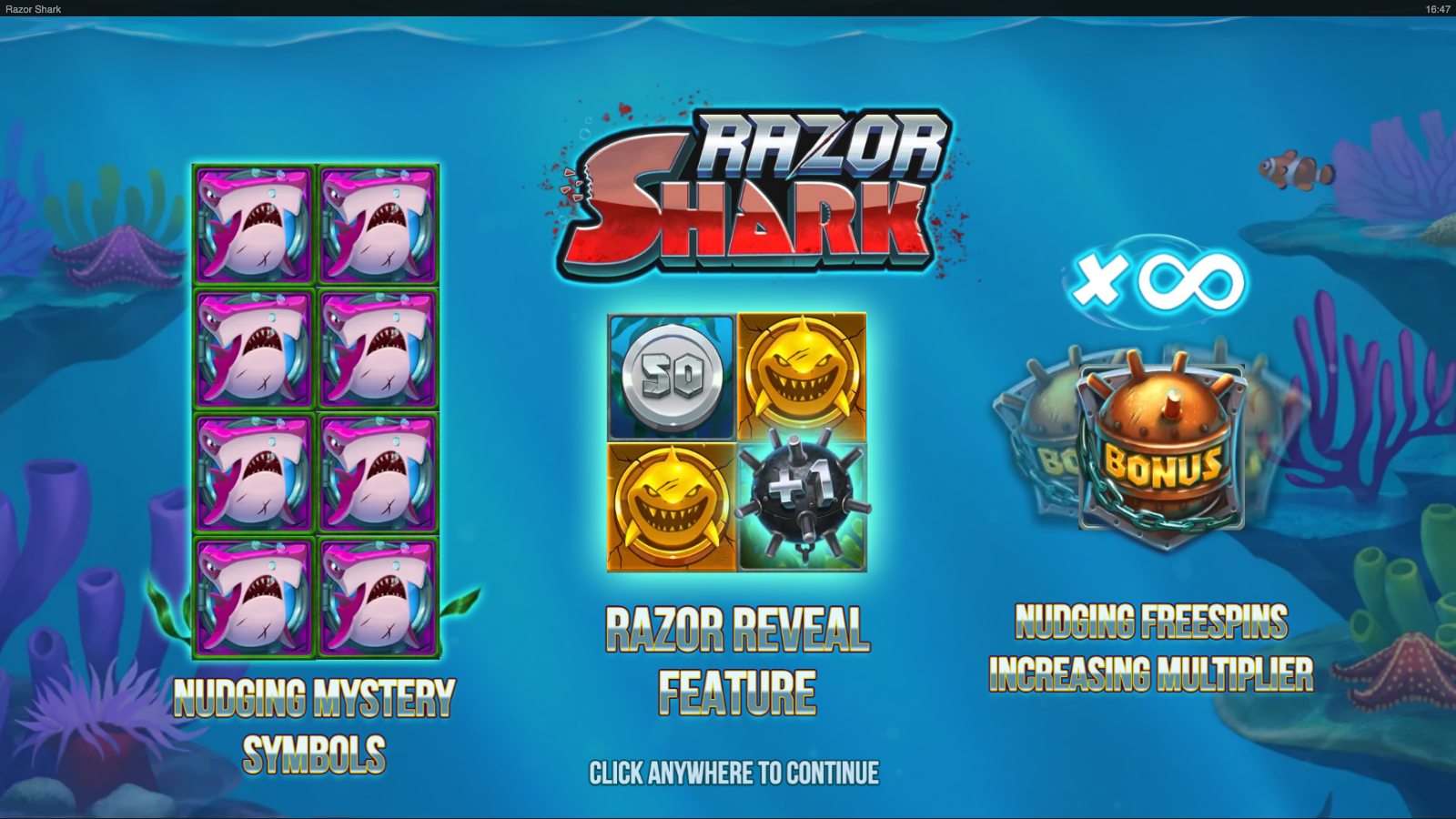 Razor Reveal and progressive multiplier feature intro