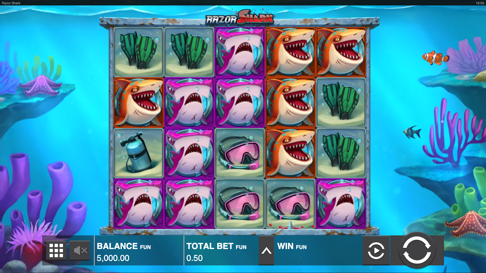 High-pay sharks fill the base game grid