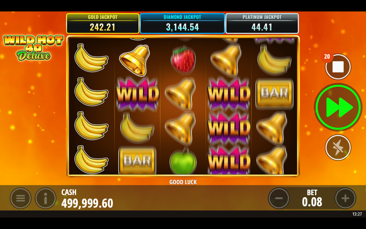 A win with the red-seven wilds and BAR symbols landing across the reels.